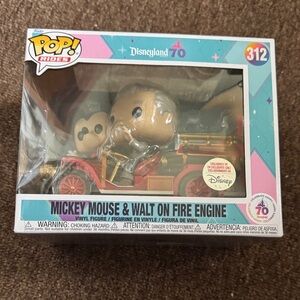 Disney Pop! Rides Mickey & Walt Fire Engine Figure -70th Anniversary